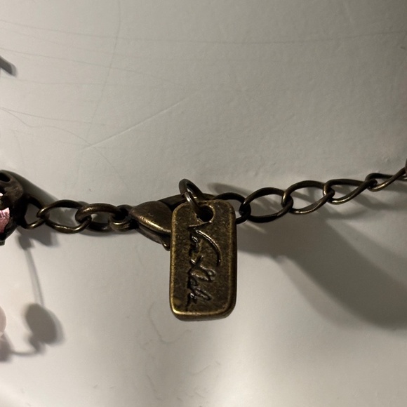 Van Galz Women’s Choker Pink Crystals Adjustable Closure - Picture 6 of 7